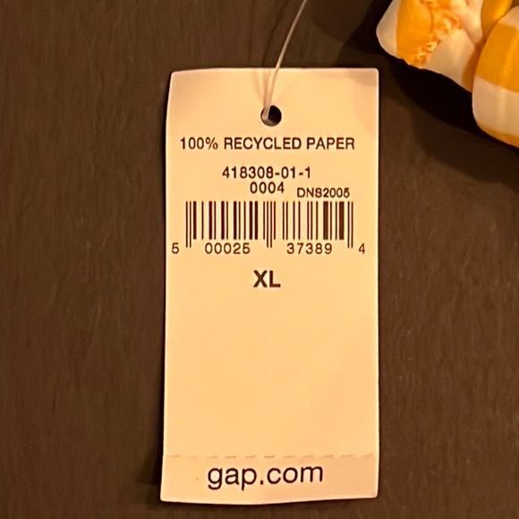 GAP yellow/white nautical striped high waist bottom w/X-peak-a-boo sides-NWT - Picture 7 of 10